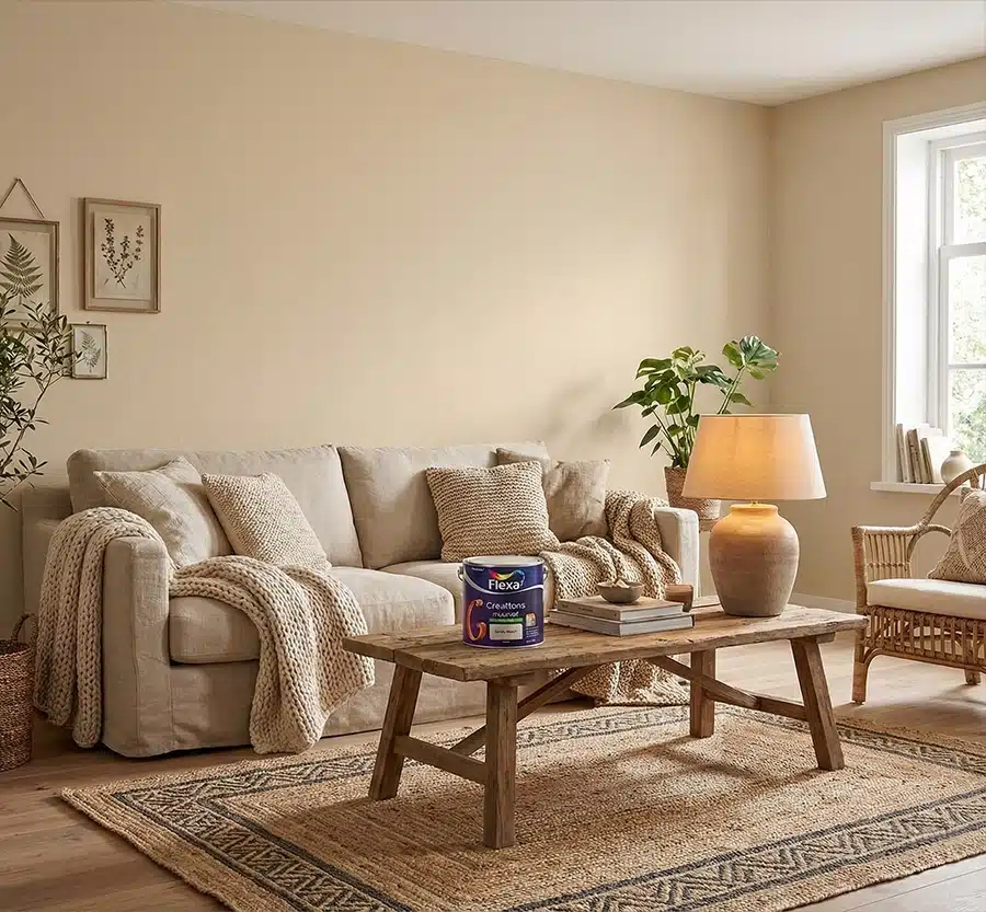 Flexa Creations Muurverf Extra Mat voorbeeld in de woonkamer