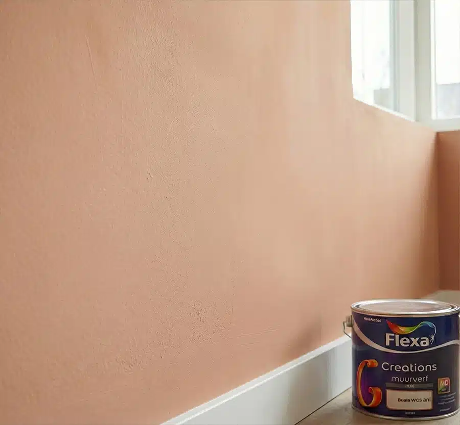 Flexa Creations Muurverf Krijt voorbeeld op de muur