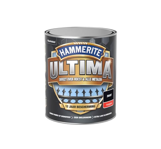 Hammerite Metaallak Ultima Hoogglans is een metaalverf voor buiten