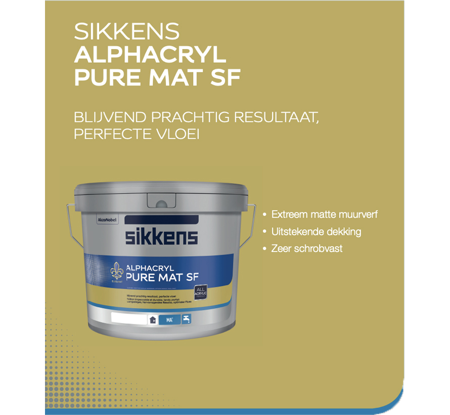 bekken hardwerkend boog Sikkens Alphacryl Pure Mat SF - 37,5% Korting - Verfplaza