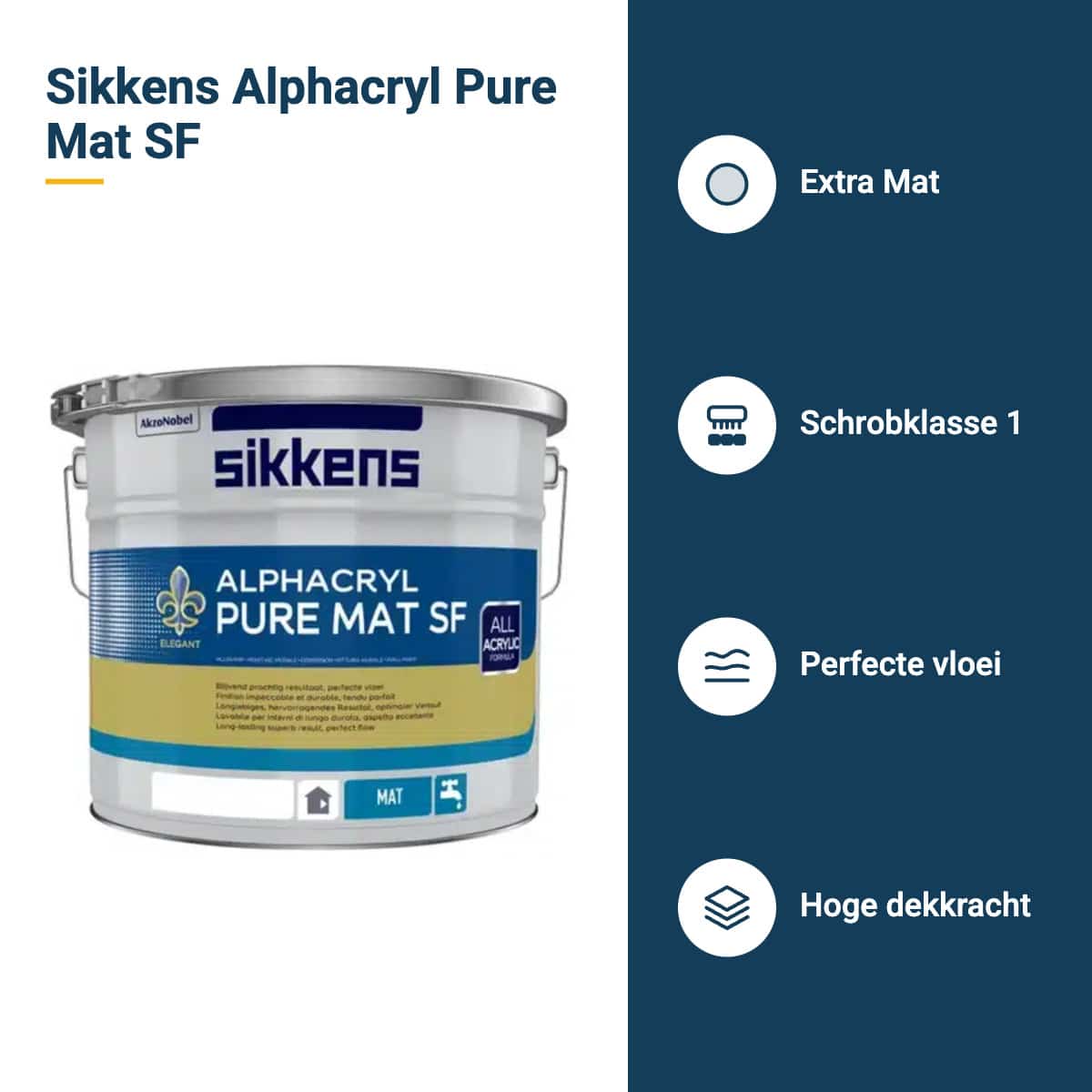 Sikkens Alphacryl Pure Mat SF kenmerken