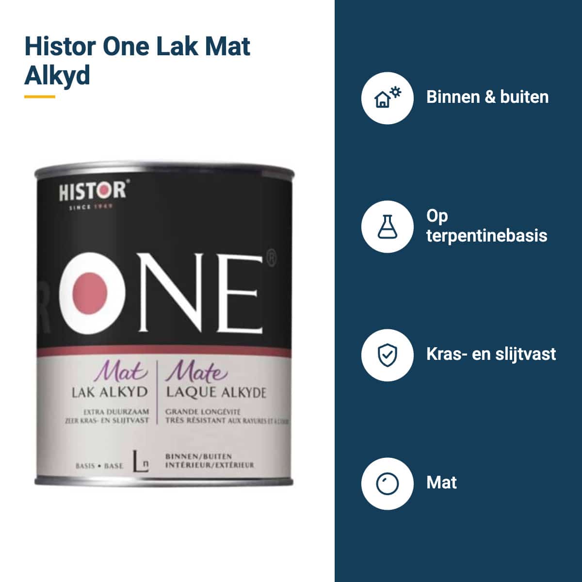 histor one lak mat alkyd kenmerken