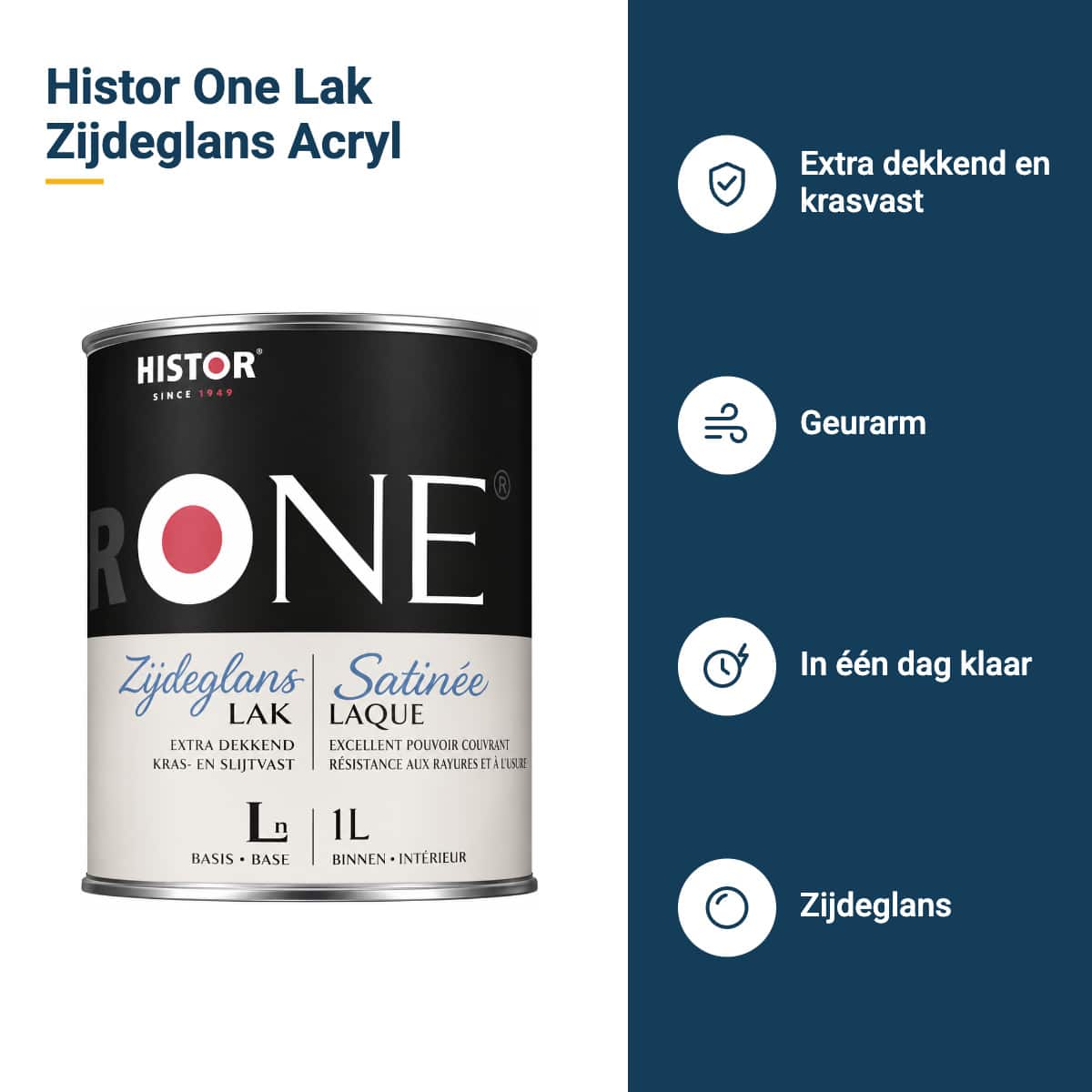 histor one lak zijdeglans acryl kenmerken