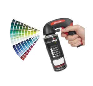 Spuitbus op kleur gemaakt