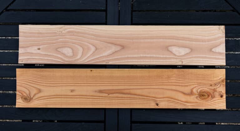 Douglas olie behandeld en onbehandeld