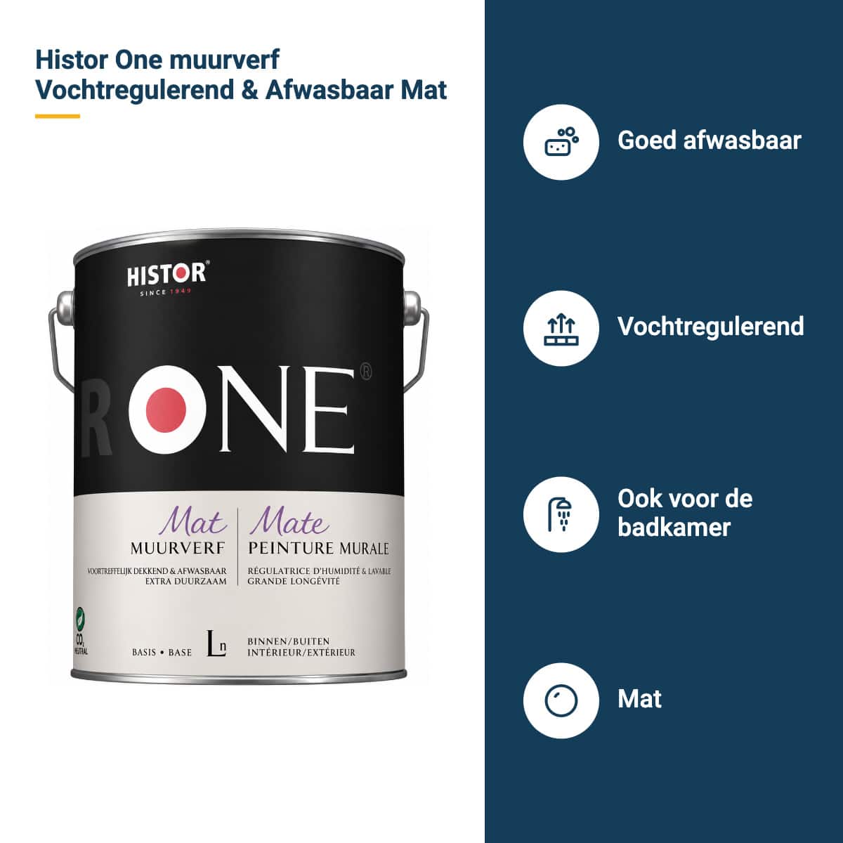 histor one muurverf vochtregulerend afwasbaar mat kenmerken