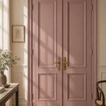 Grote houten haldeuren in Mild Plum