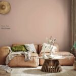 Home interior mockup, living room in green and beige tones, 3d r