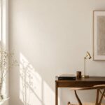 Thuiskantoor met muur in kleur Gentle Stone