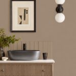 Wasbak en muur in Real Greige
