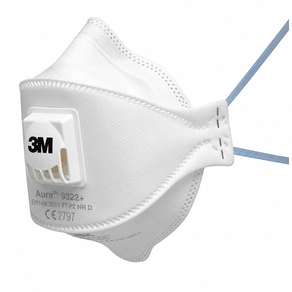 3M Aura 9322+ Stofmasker FFP2+Ventiel voorbeeld
