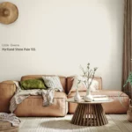 Kleur Portland Stone Pale 155 voorbeeld op een muur