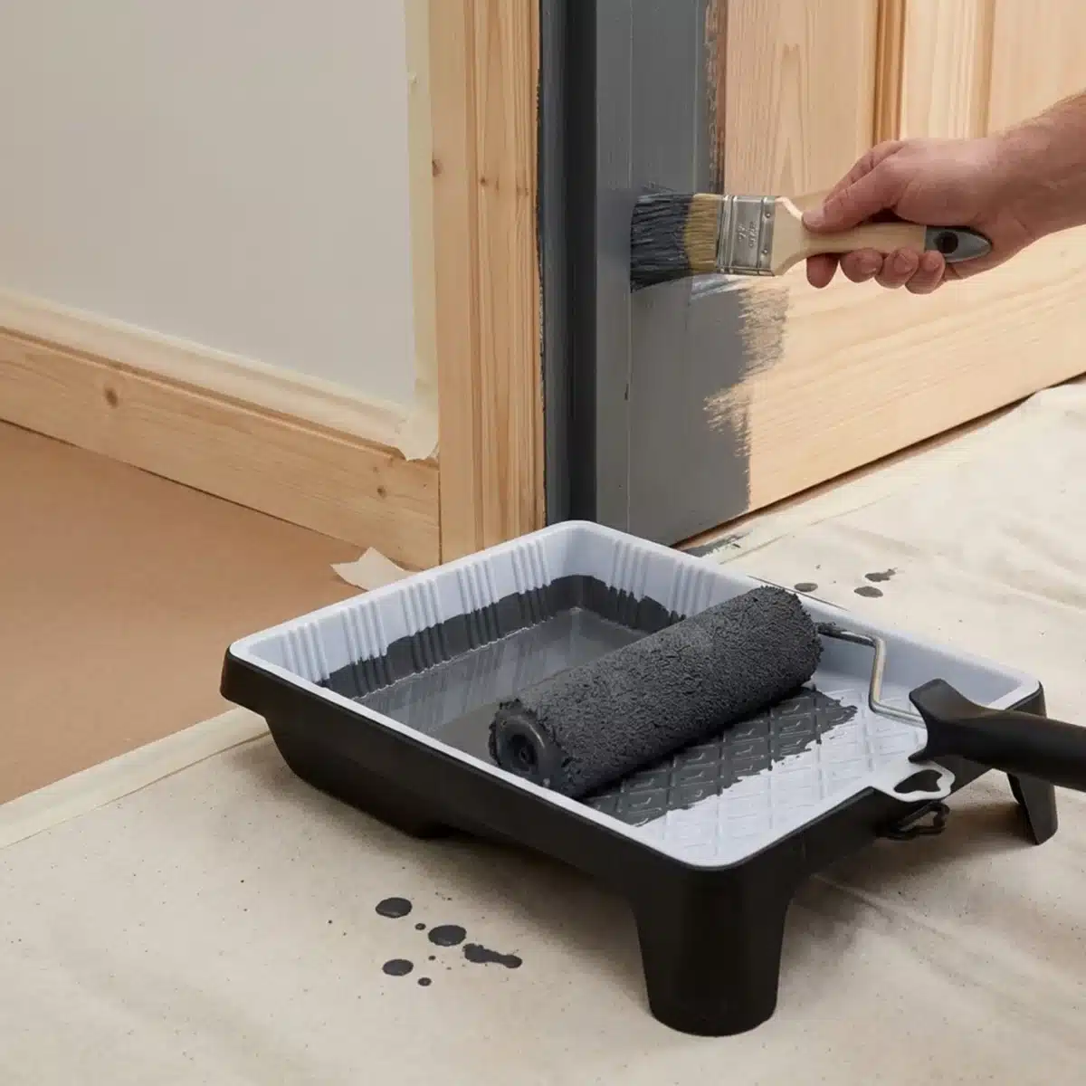 Verfbak met inlegbak schlderen