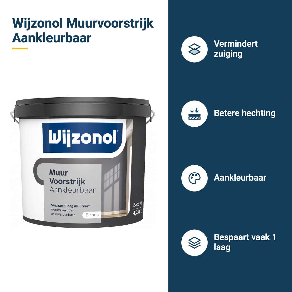 wijzonol muurvoorstrijk aankleurbaar kenmerken