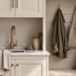 Wasbak met kast in Quiet Greige