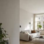 Woonkamer met witte matte afwerking