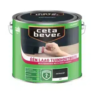 CetaBever Één Laag Tuinhoutbeits antraciet 2,5 liter