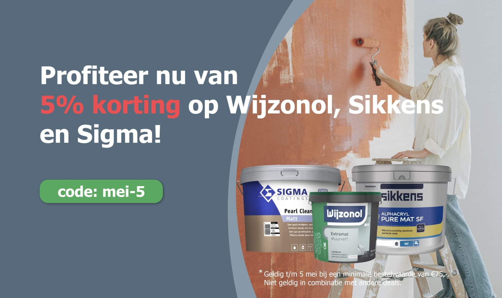 kortingscode mei 5% - verfplaza