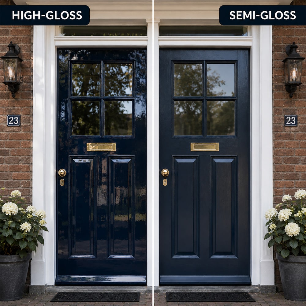 Verschil High gloss en Semi gloss op deur