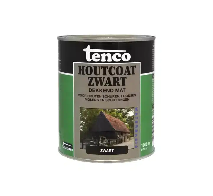 Tenco Houtcoat Zwart Waterbasis Mat 1 liter