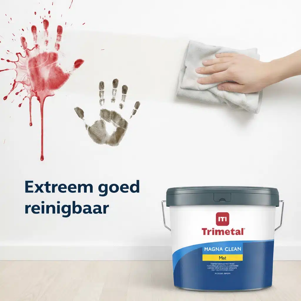Trimetal Magna Clean Mat schoonmaken op de muur