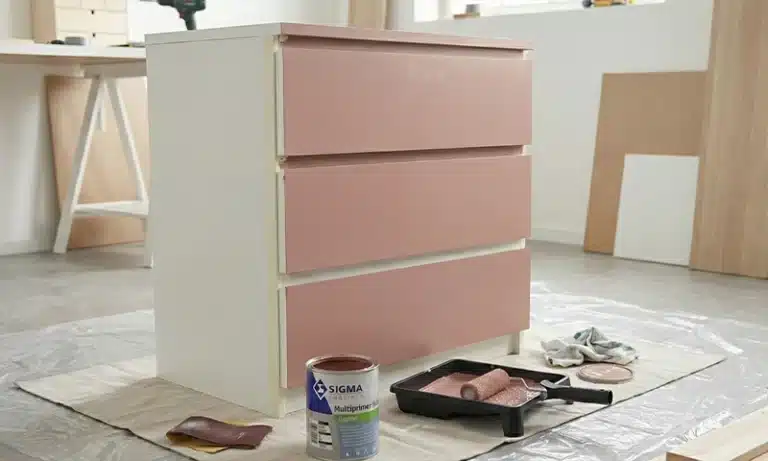 Hechtprimer op een IKEA kast