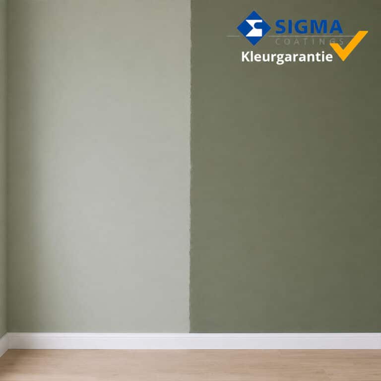 Muur met verschil in kleur Sigma kleurgarantie