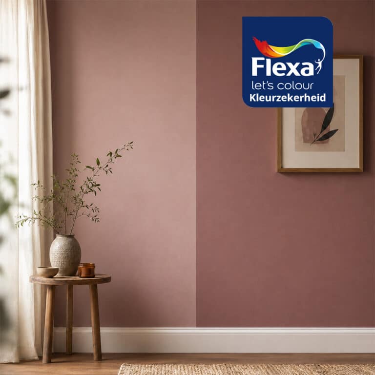 Flexa kleurzekerheid twee kleuren op muur