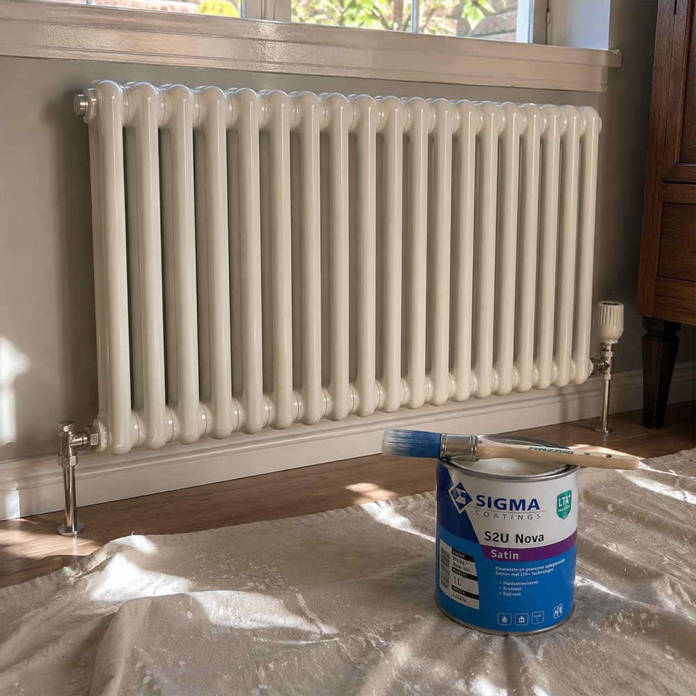 net geschilderde radiator met Sigma S2U Nova Satin
