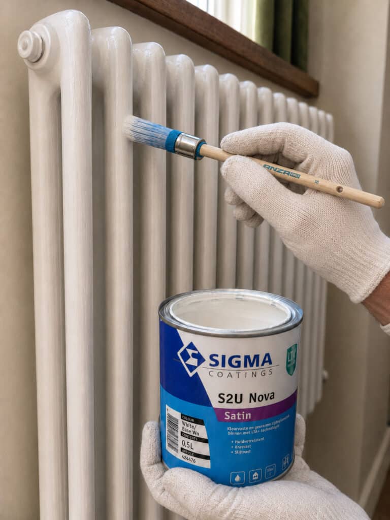 Radiator schilderen met Sigma S2U Nova Satin
