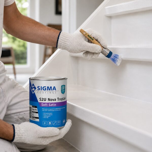 Sigma S2U Nova Traplak Soft Satin schilderen op trap