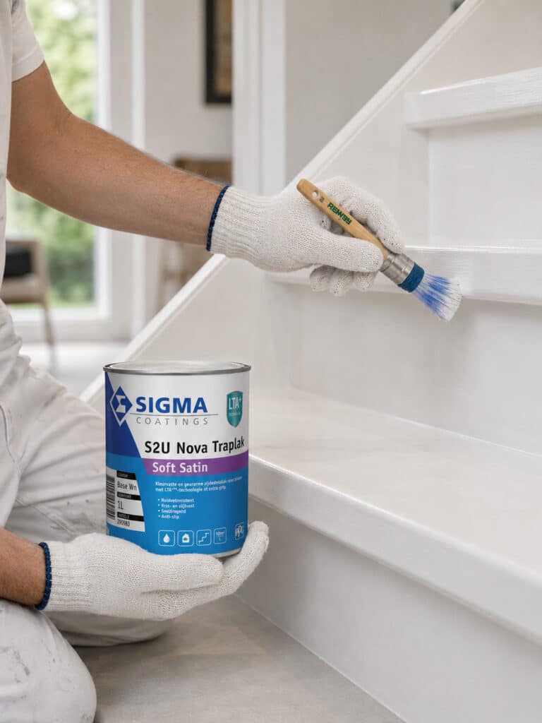 Sigma S2U Nova Traplak Soft Satin schilderen op trap