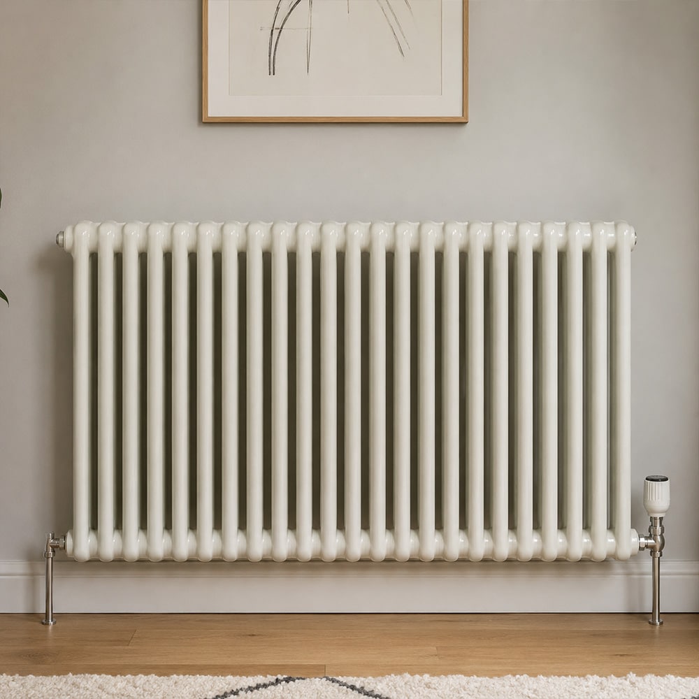Zijdeglans radiator die net is geschilderd