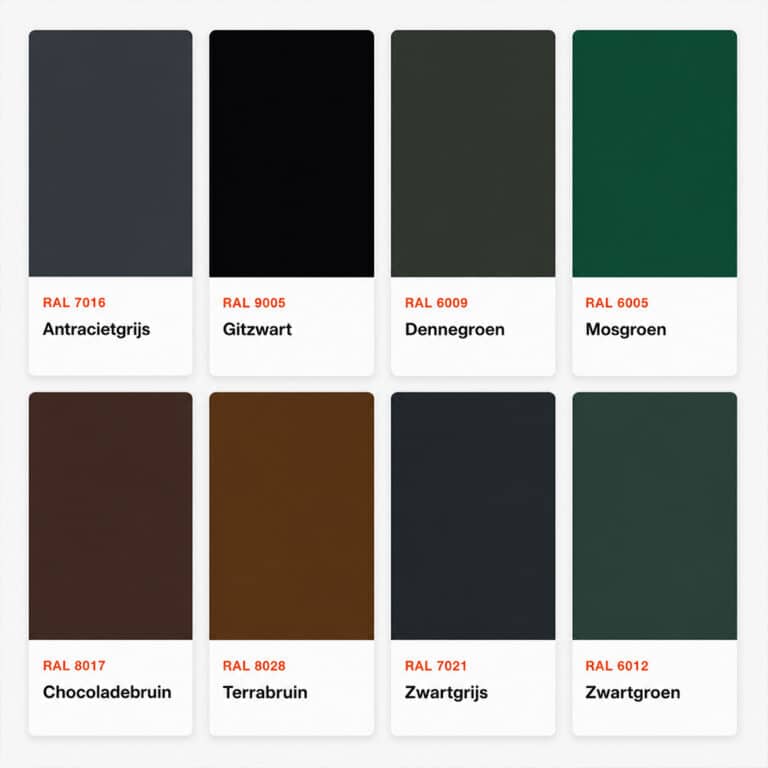 Populaire RAL kleuren tuinhuis