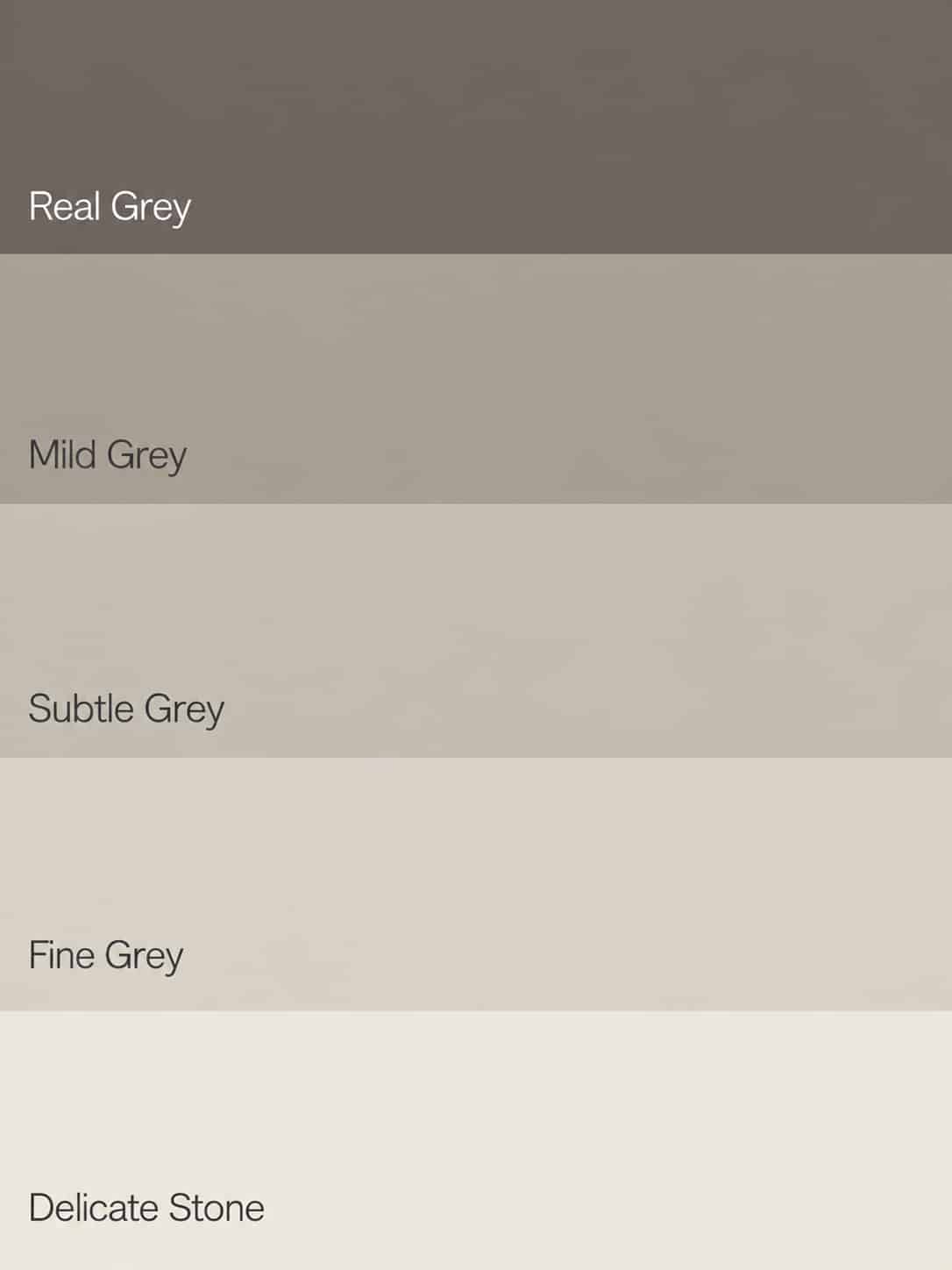 Flexa Pure Kleurstaal Collectie Grey Overzicht