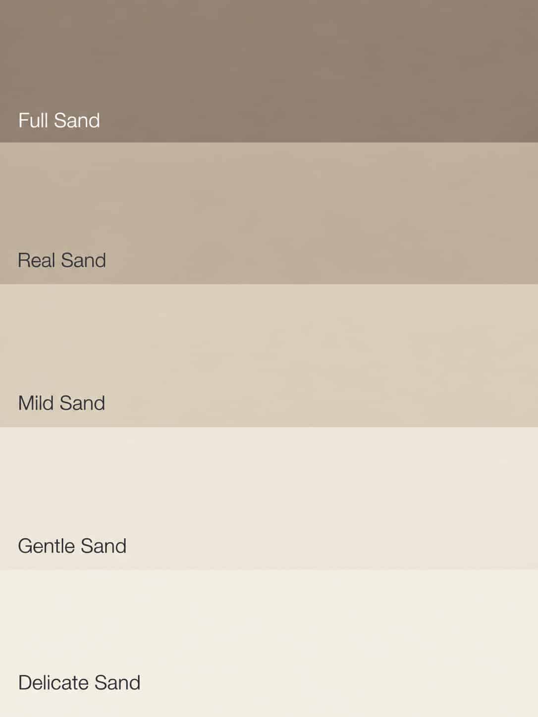 Flexa Pure Kleurstaal Collectie Sand overzicht