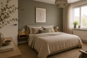 Moderne slaapkamer in Soulful Sage
