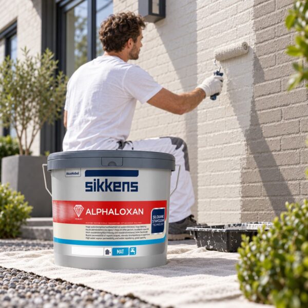 bakstenen buitenmuur schilderen met Sikkens Alphaloxan