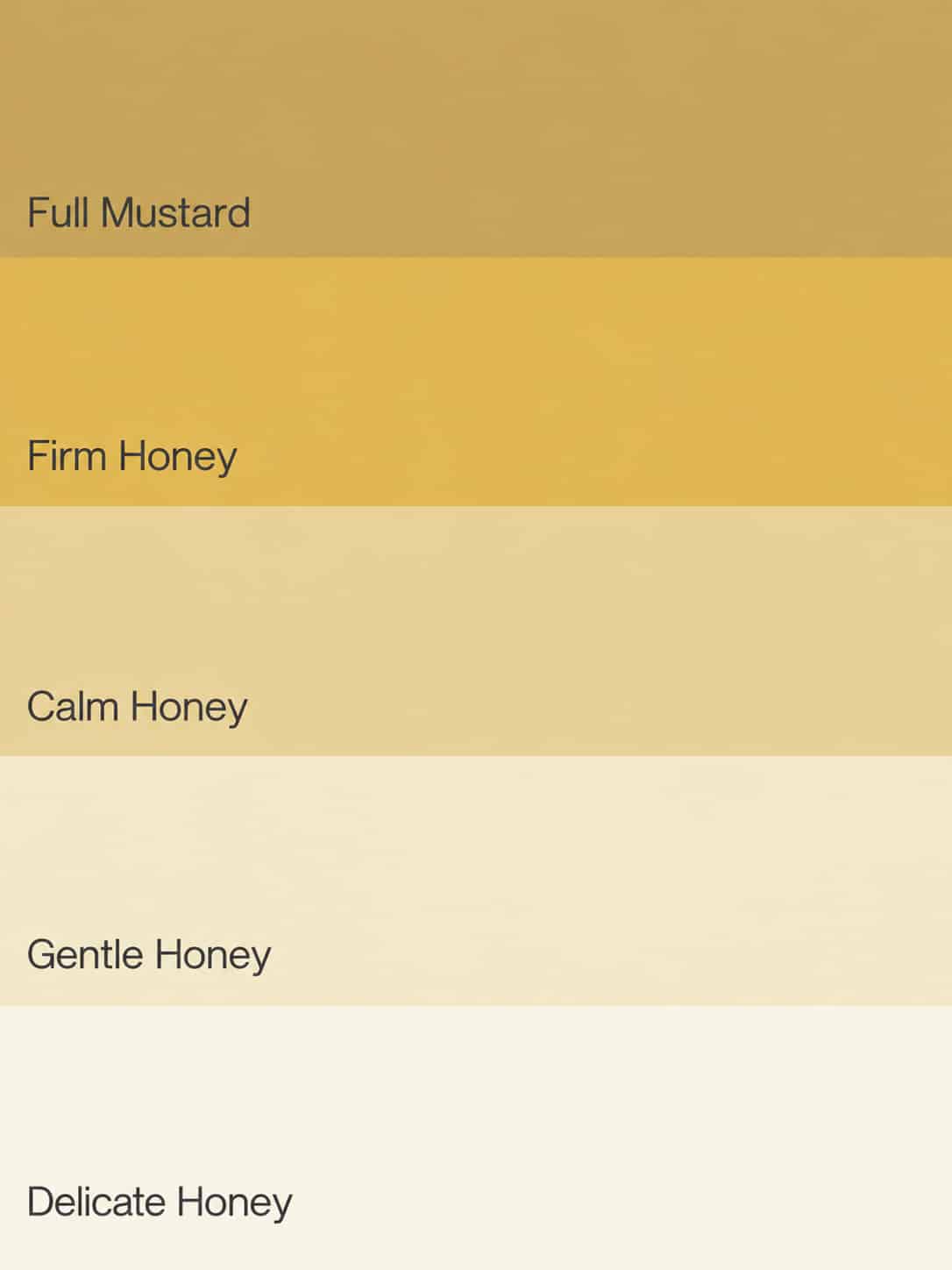 Flexa Pure Kleurstaal Collectie Honey overzicht