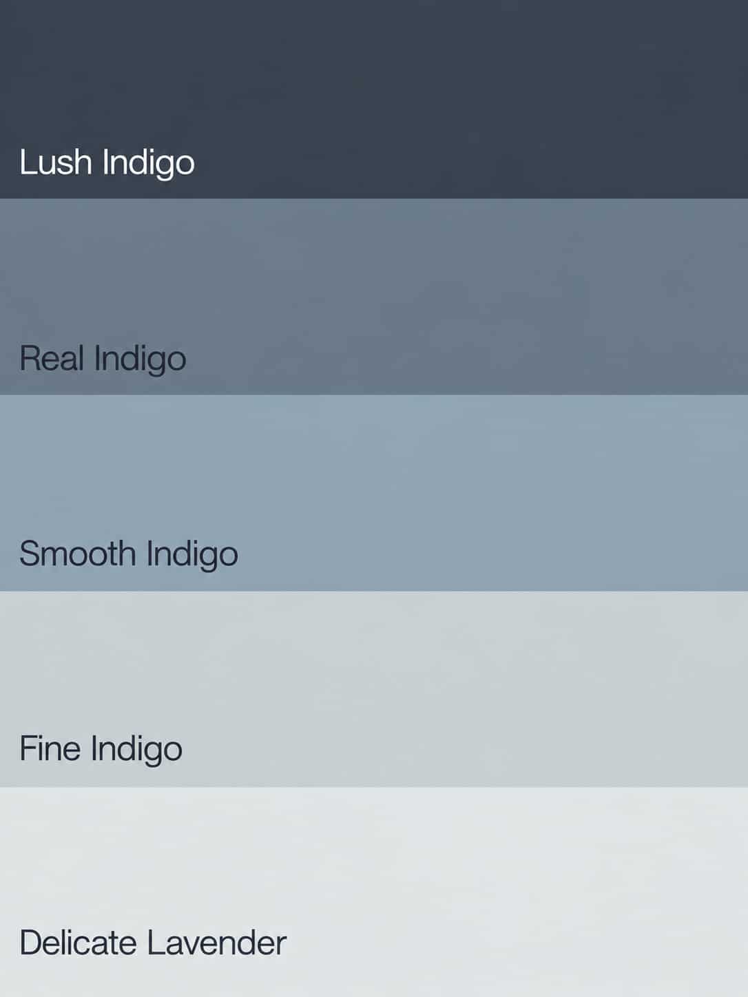 Flexa Pure Kleurstaal Collectie Indigo 3