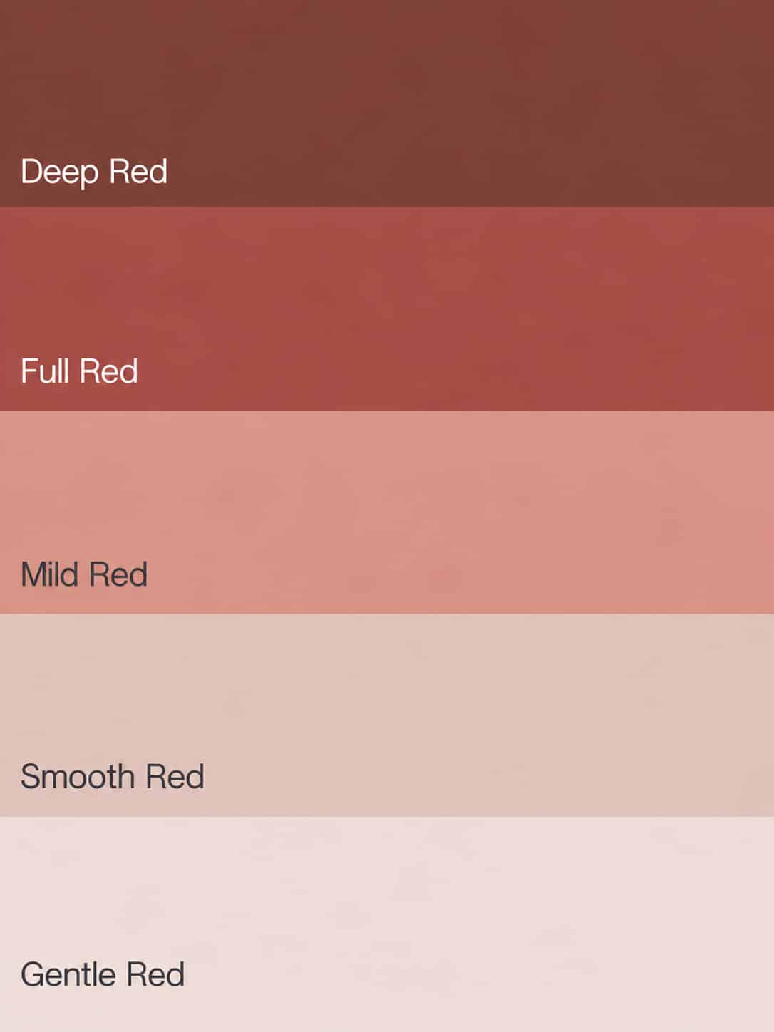 Flexa Pure Kleurstaal Collectie Red overzicht
