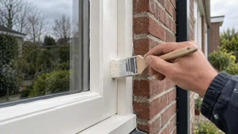 Kozijn schilderen met buitenlak RAL 9010