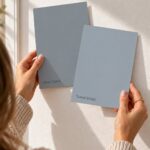 Testen Flexa Pure Kleurstaal Collectie Cloud met Firm Cloud en Suave Indigo