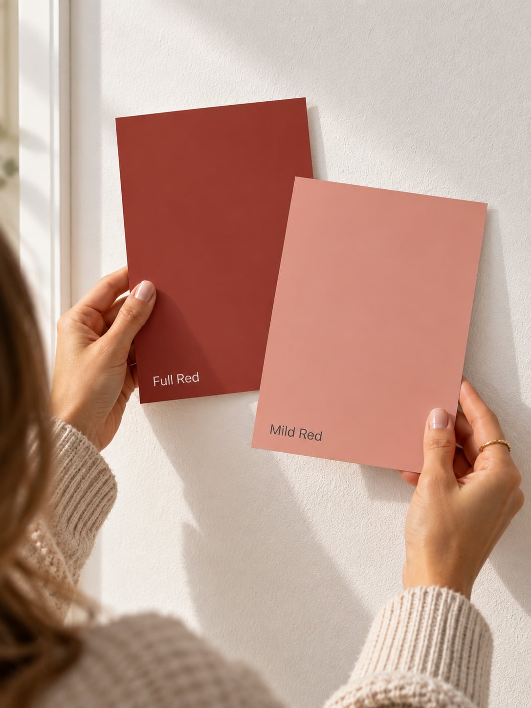 Testen Flexa Pure Kleurstaal Collectie Red met Full red en Mild Red